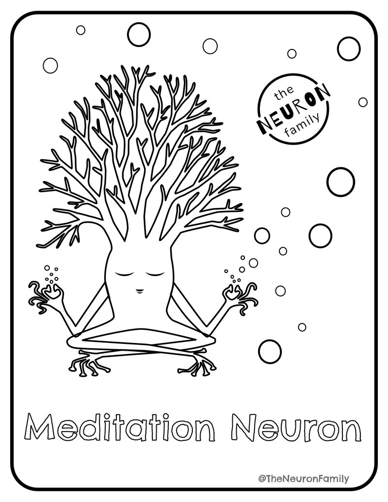 Meditation Neuron colouring page