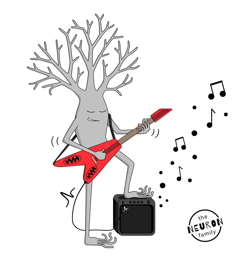 electric guitar neuron logo